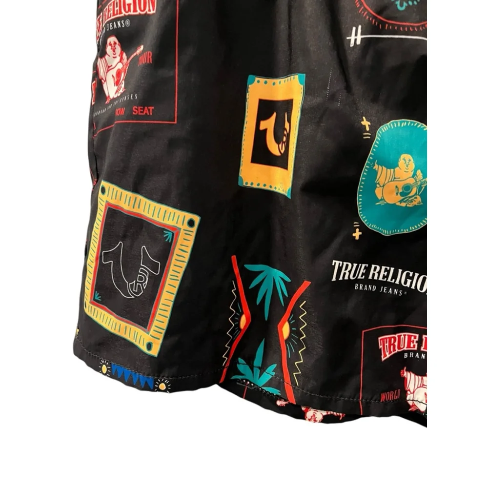 True Religion Resort Print Board Buddha Shorts Men's Size Med Swimming Trunks